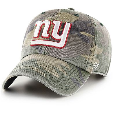 Men's '47 Camo New York Giants Woodland Clean Up Adjustable Hat
