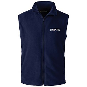 Men's Navy New England Patriots Houston Fleece Full-Zip Vest