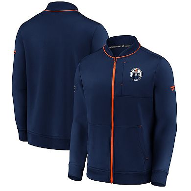 Men's Fanatics Branded Navy Edmonton Oilers Authentic Pro Locker Room Full-Zip Jacket