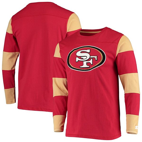 Men's Starter Red/Gold Kansas City Chiefs Field Jersey Long Sleeve T-Shirt