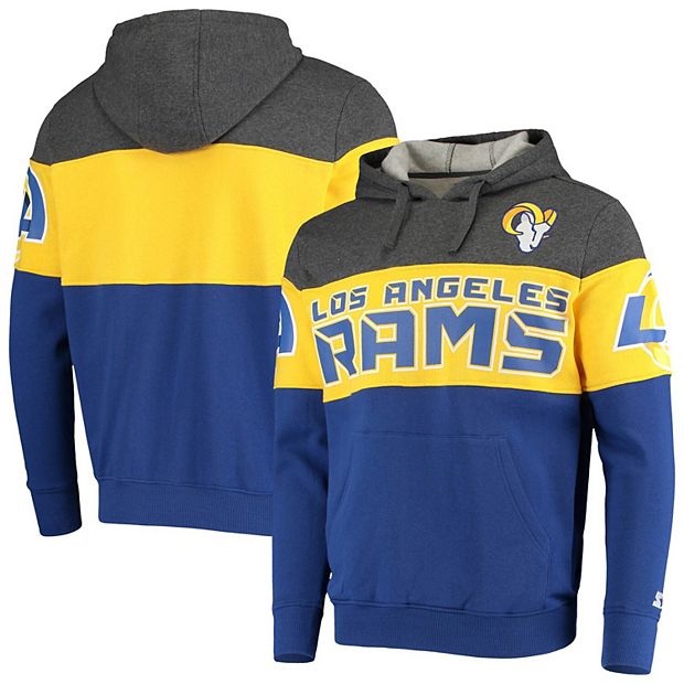 Los Angeles Rams Starter Extreme Fireballer Pullover Hoodie - Heathered  Gray/Gold