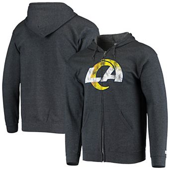 Men's Starter Charcoal Los Angeles Rams Primary Logo Full-Zip Hoodie