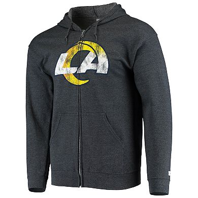 Men's Starter Charcoal Los Angeles Rams Primary Logo Full-Zip Hoodie