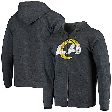 Men's Starter Charcoal Los Angeles Rams Primary Logo Full-Zip Hoodie