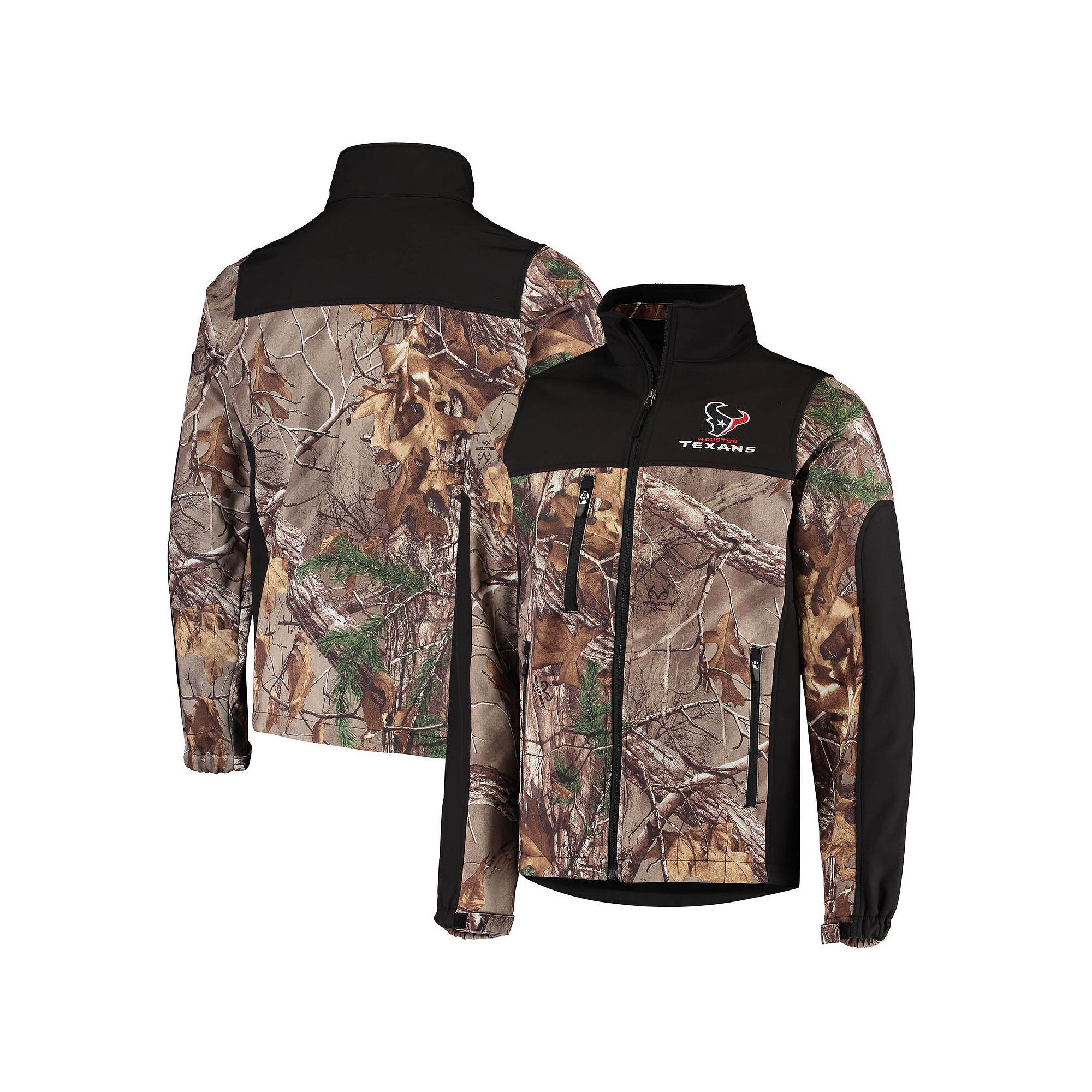 Mens Dunbrooke Realtree Camo/Black Houston Texans Circle Hunter Softshell 