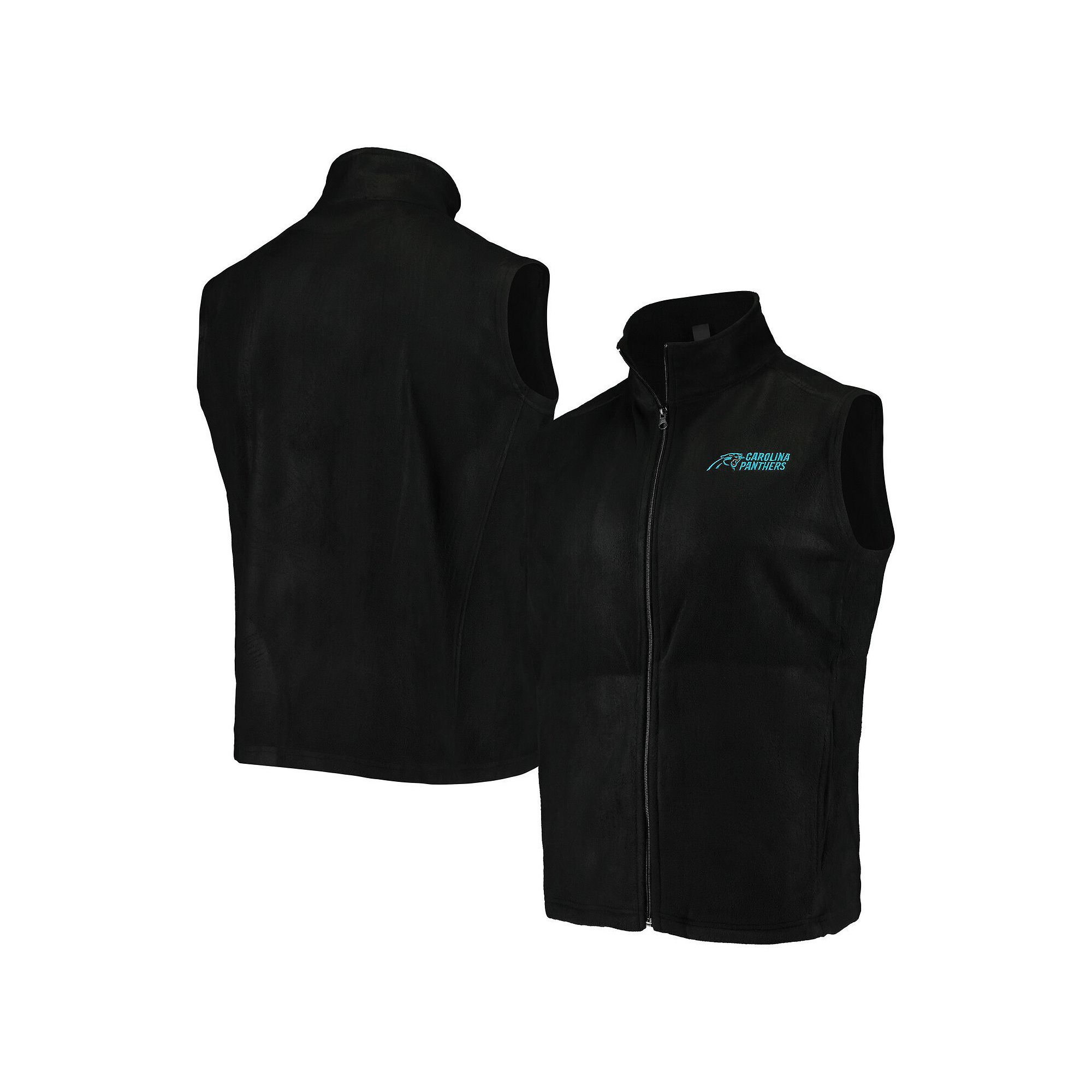 Mens Black Carolina Panthers Houston Fleece Full-Zip Vest, Size: Small
