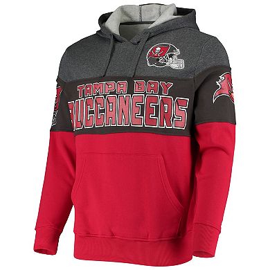 Men's Starter Heathered Pewter/Red Tampa Bay Buccaneers Extreme Fireballer Pullover Hoodie