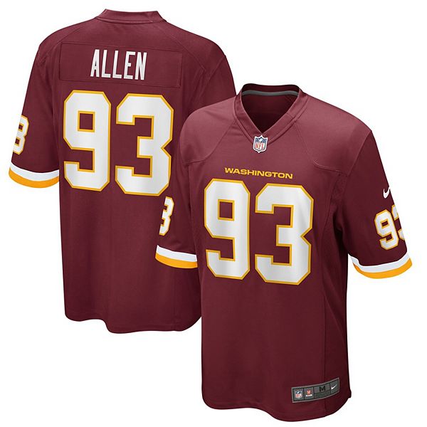 Men s Nike Jonathan Allen Burgundy Washington Football Team Game Jersey