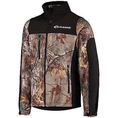 Men's Dunbrooke Realtree Camo/Black Los Angeles Rams Circle Hunter Softshell Full-Zip Jacket