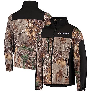 Men's Dunbrooke Realtree Camo/Black Los Angeles Rams Circle Hunter Softshell Full-Zip Jacket