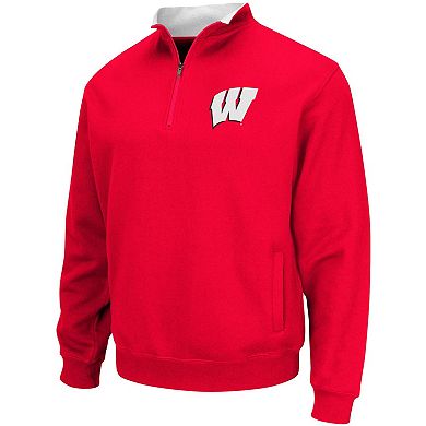 Men's Colosseum Red Wisconsin Badgers Big & Tall Tortugas Quarter-Zip Jacket