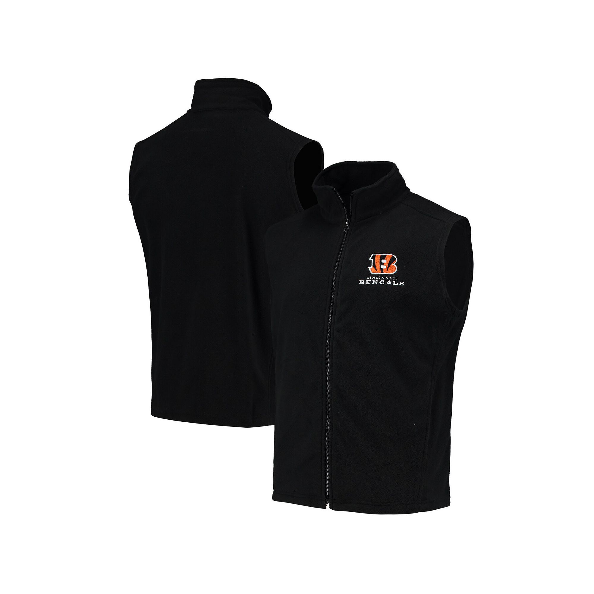 Mens Black Cincinnati Bengals Houston Fleece Full-Zip Vest, Size: 2XL