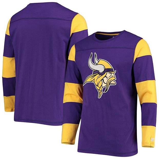 Men's Starter Purple/Gold Minnesota Vikings Field Jersey Long Sleeve T-Shirt