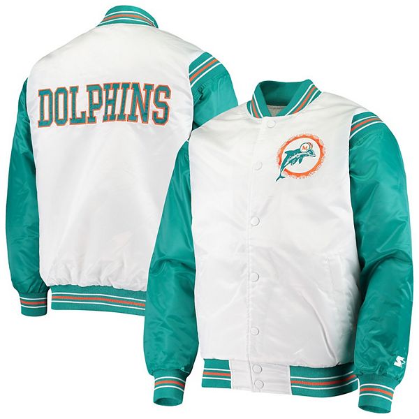 Vintage Vintage Leather Sleeve NFL Varsity Jacket of Miami Dolphins