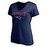Women's Fanatics Branded Navy New England Patriots Live For It V-Neck T-Shirt