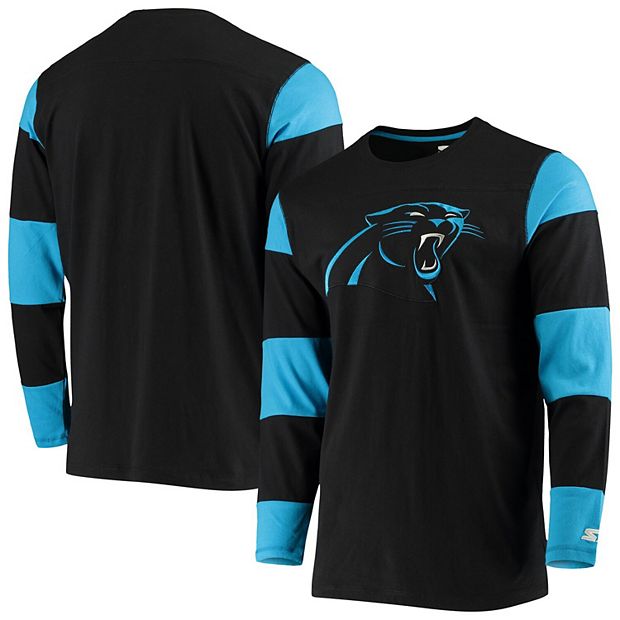 Men's Starter Black/Blue Carolina Panthers Field Jersey Long