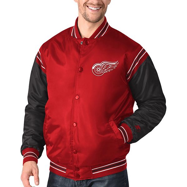 Detroit Red Wings Pick & Roll Red Satin Jacket