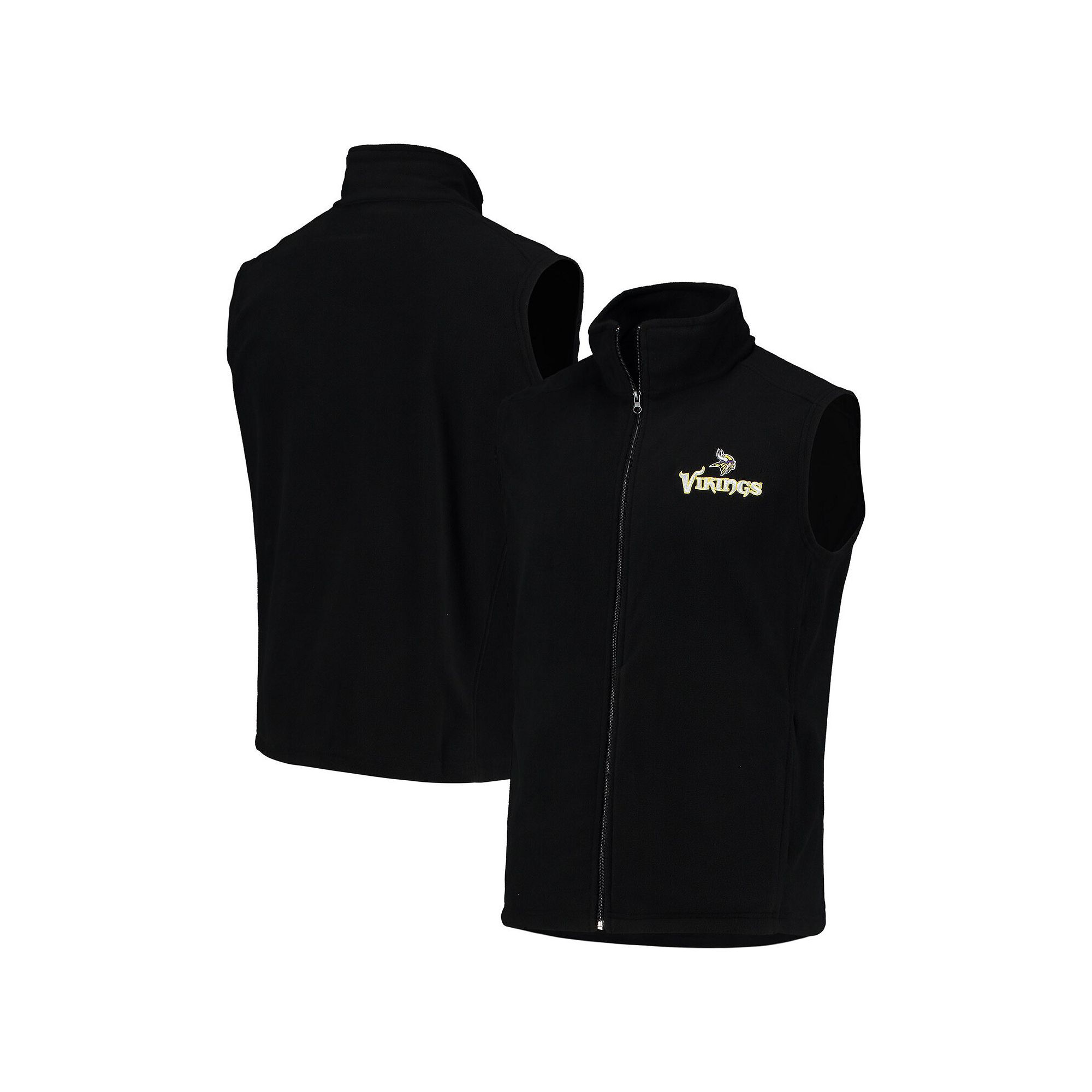 Mens Black Minnesota Vikings Houston Fleece Full-Zip Vest, Size: Large