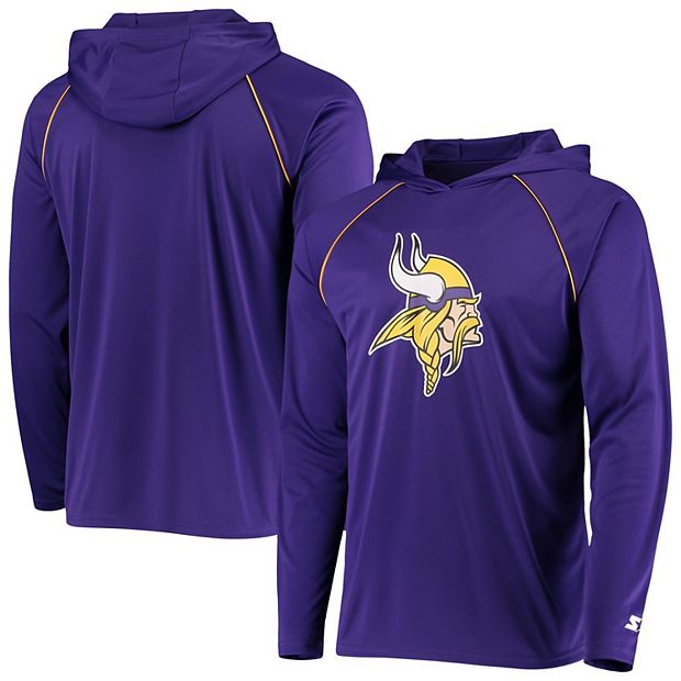 Men's Starter Purple Minnesota Vikings Warmup Hoodie Raglan Long