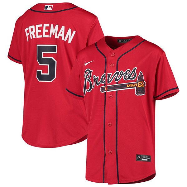 Youth Nike Freddie Freeman Red Atlanta Braves Alternate 2020 Replica Player Jersey
