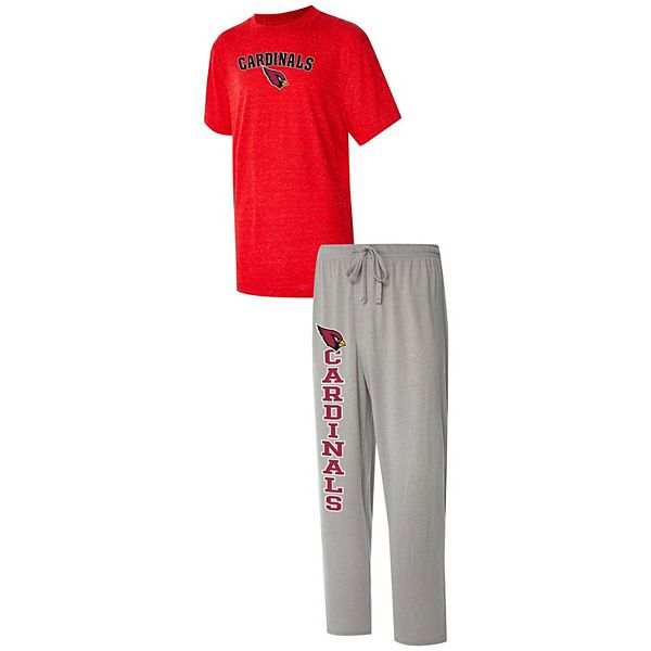 Men's Concepts Sport Cardinal Arizona Cardinals Halftime Flannel Pants & T-Shirt Set