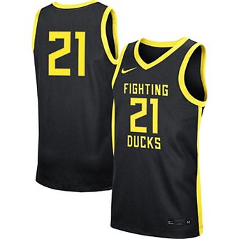Men's Nike #21 Black Oregon Ducks Replica Basketball Jersey