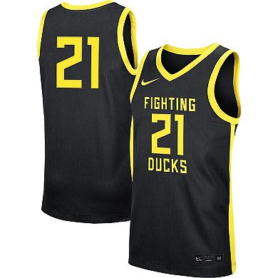 Men's Nike #21 Black Oregon Ducks Replica Basketball Jersey