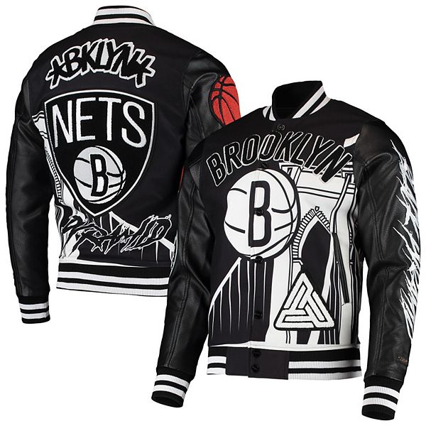 Pro Standard Women's Brooklyn Nets Denim Varsity Bomber Jacket