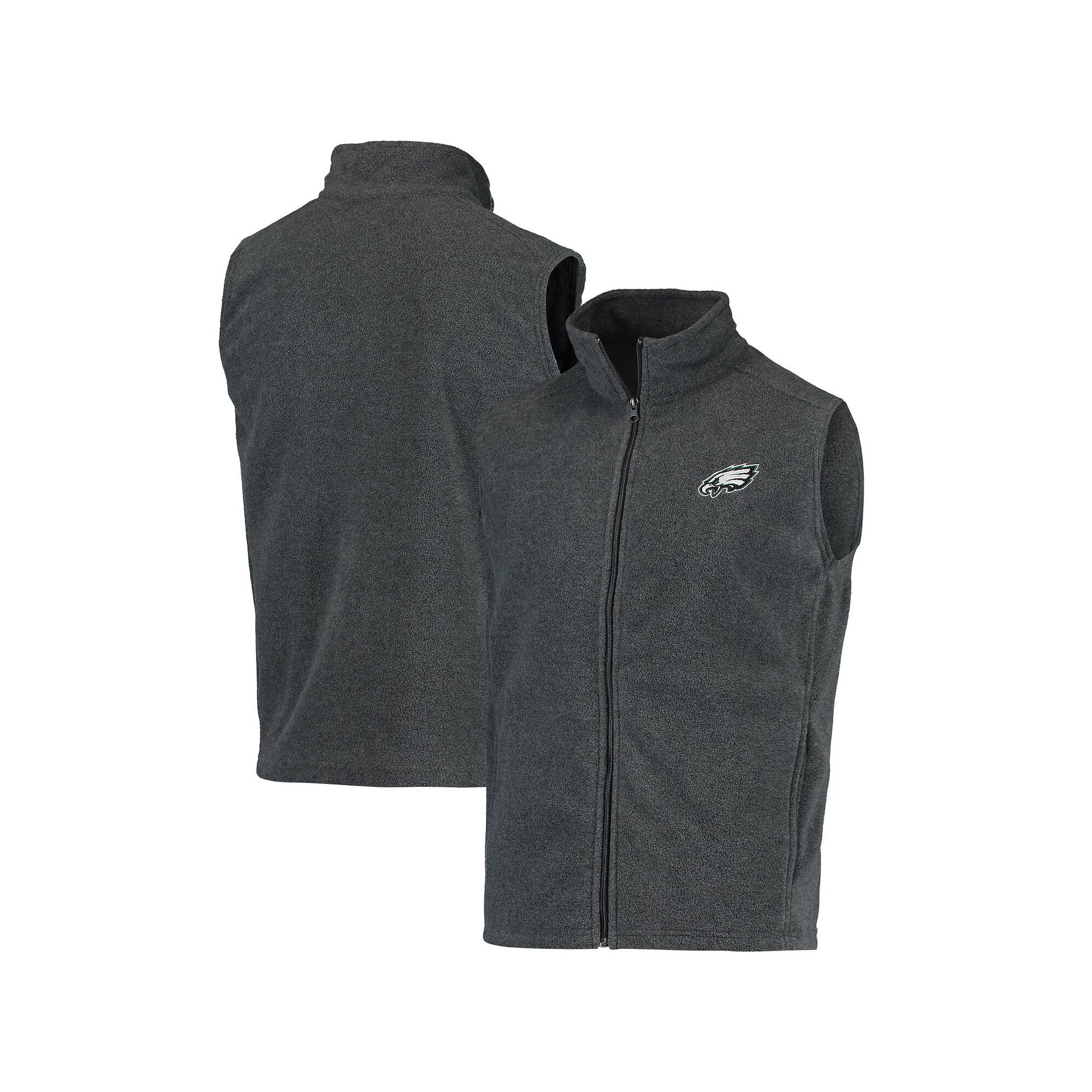 Mens Gray Philadelphia Eagles Houston Fleece Full-Zip Vest, Size: Small, G
