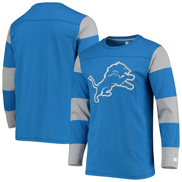 Men's Starter White Detroit Lions Logo Graphic Long Sleeve T-Shirt