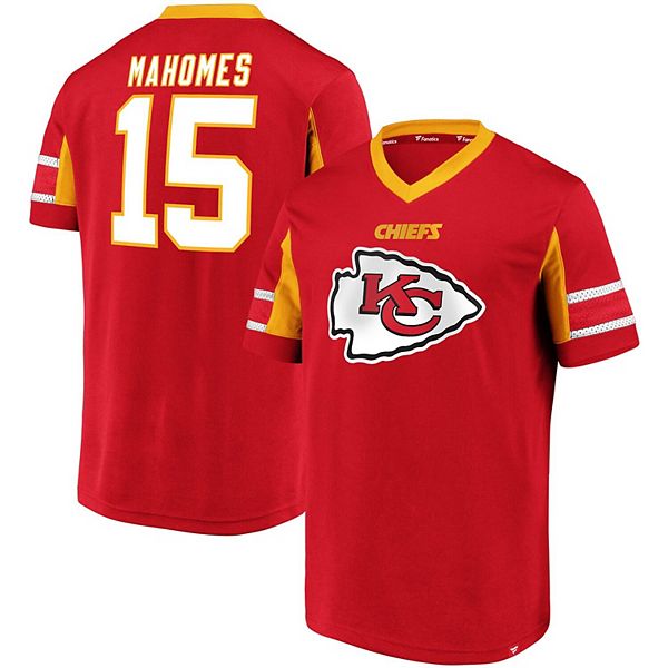 Men's Fanatics Branded Patrick Mahomes Red Kansas City Chiefs Player Icon Name & Number T-Shirt