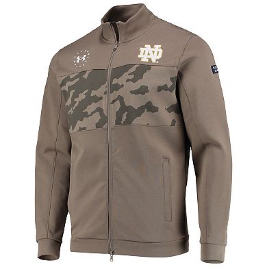 Men's Under Armour Olive Notre Dame Fighting Irish Military Appreciation Full-Zip Jacket