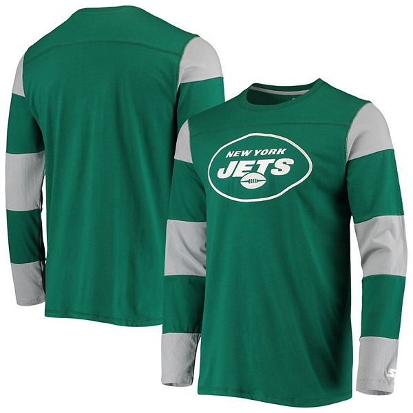 Men's Starter Green/Gray New York Jets Field Jersey Long Sleeve T