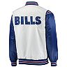 Men's Starter White/Royal Buffalo Bills Historic Logo Renegade Satin Varsity Full-Snap Jacket