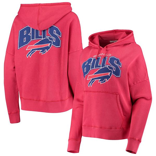 Buffalo Bills Fanatics Branded Logo Team Lockup Fitted Pullover Hoodie - Red