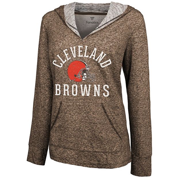 Women's Fanatics Branded Brown Cleveland Browns Doubleface Slub Pullover  Hoodie