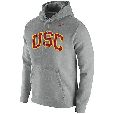 Men's Nike Heathered Gray USC Trojans Vintage School Logo Pullover Hoodie