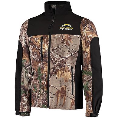 Men's Dunbrooke Realtree Camo/Black Los Angeles Chargers Circle Hunter Softshell Full-Zip Jacket