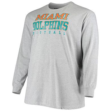 Men's Fanatics Branded Heathered Gray Miami Dolphins Big & Tall ...