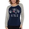Women's Touch by Alyssa Milano Navy/Gray New England Patriots Waffle Raglan Long Sleeve T-Shirt