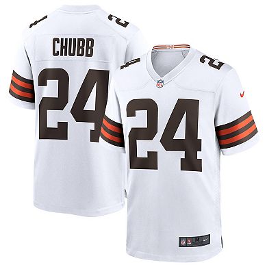 Men's Nike Nick Chubb White Cleveland Browns Game Jersey