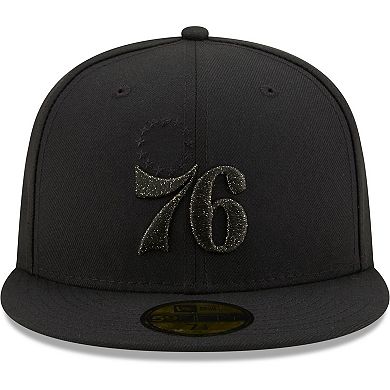 Men's New Era Black Philadelphia 76ers Logo Spark 59FIFTY Fitted Hat