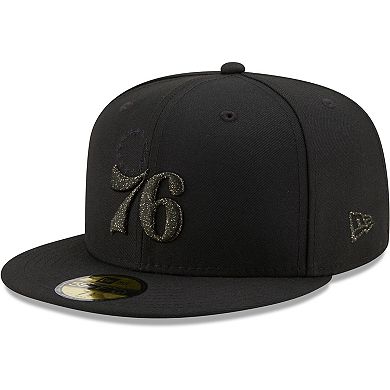 Men's New Era Black Philadelphia 76ers Logo Spark 59FIFTY Fitted Hat