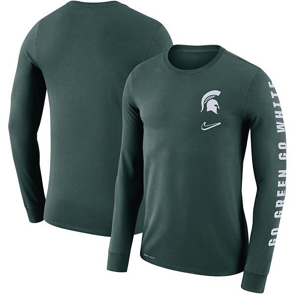 Men S Nike Green Michigan State Spartans Local Mantra Performance Long Sleeve T Shirt