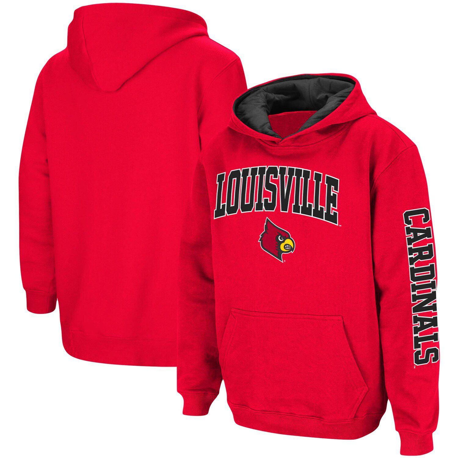 Men's Champion Heather Gray Louisville Cardinals High Motor Pullover Hoodie Size: Small