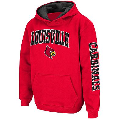 Youth Colosseum Red Louisville Cardinals 2-Hit Team Pullover Hoodie