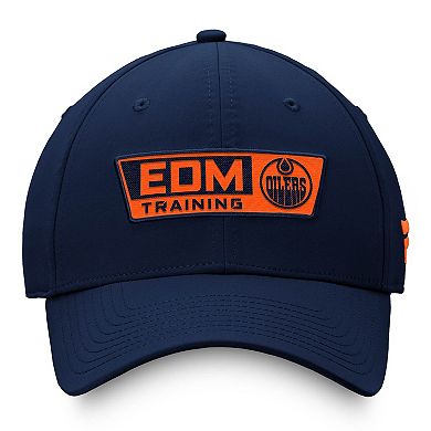 Men's Fanatics Navy Edmonton Oilers Authentic Pro Training Camp Practice Flex Hat