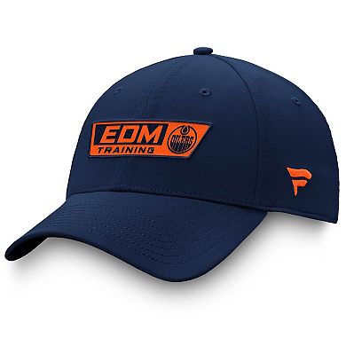 Men's Fanatics Navy Edmonton Oilers Authentic Pro Training Camp Practice Flex Hat