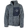 Girls Youth Navy Dallas Cowboys Teddy Full-Zip Jacket