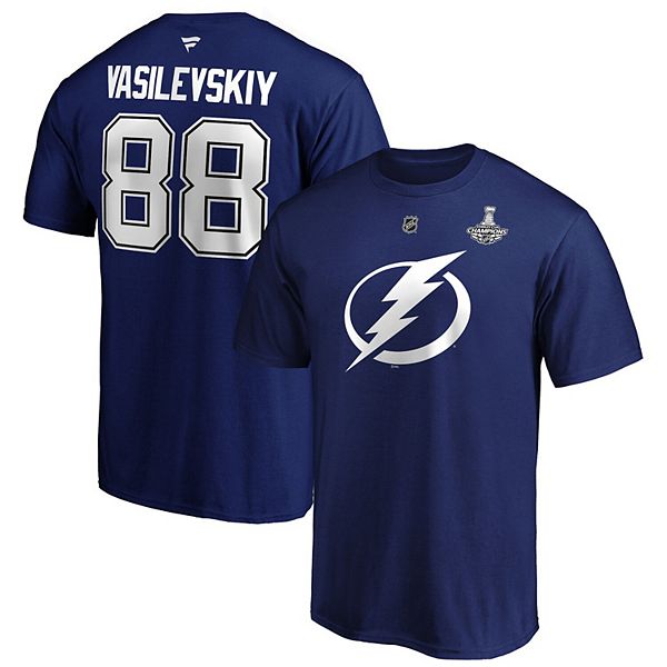 Andrei Vasilevskiy Tampa Bay Lightning Women's Plus Size Name and Number  Long Sleeve T-Shirt - Blue